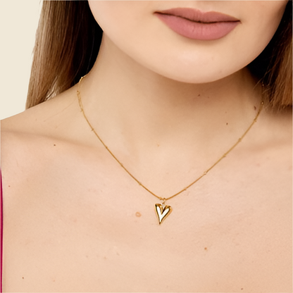 18K gold plated Stainless steel "Hearts" necklace, Intensity