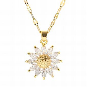 18K gold plated Stainless steel "Flower" necklace, Intensity
87355-0