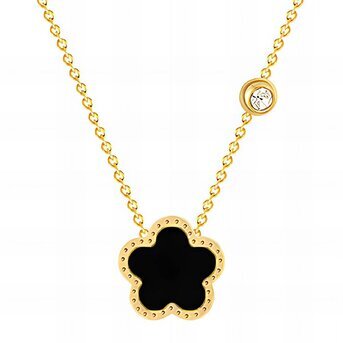 18K gold plated Stainless steel "Flower" necklace, Intensity
87910-0