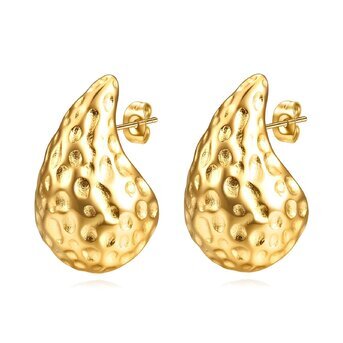 18K gold plated Stainless steel "Teardrops" earrings, Intensity