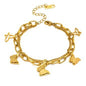 18K gold plated Stainless steel "Butterflies" bracelet, Intensity
87295-0